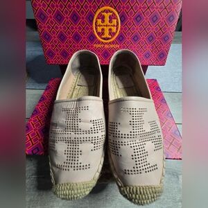 Tory Burch Beige Espadrille Flats